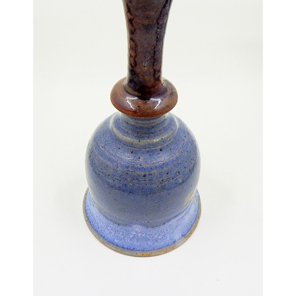 Stoneware Goblet Chalice Art Pottery Cobalt Blue Drip Glaze 8" - Picture 9 of 9